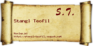 Stangl Teofil névjegykártya